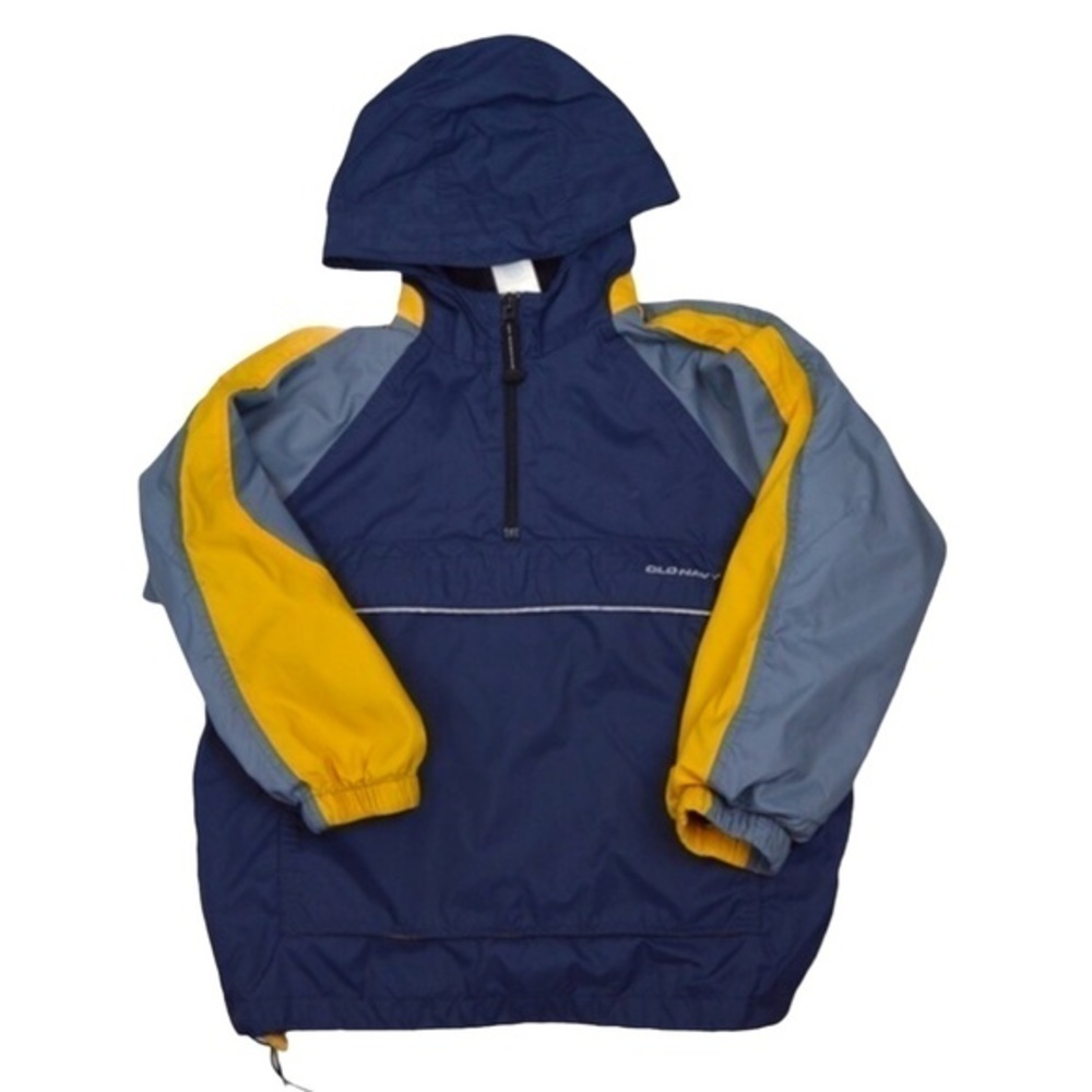 Old Navy Colorblock 1/4 Zip‎ Pullover Hooded Windbreaker Kangaroo Pocket Size 6